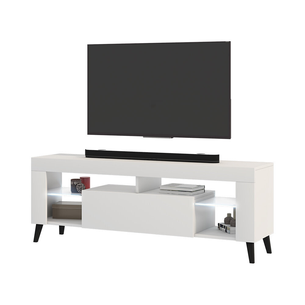 TV-laud Selsey HugoB LED, valge цена и информация | Televiisori alused | hansapost.ee