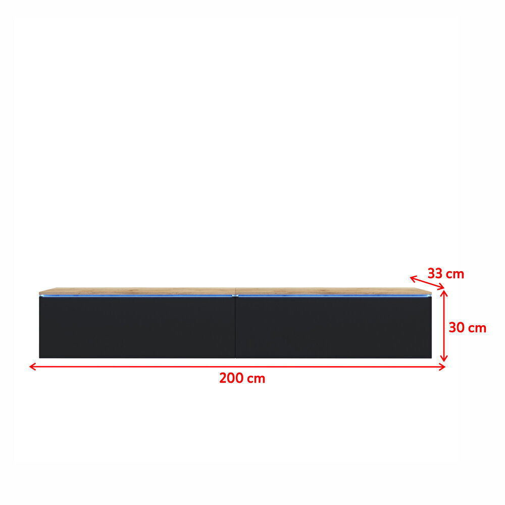 Defektiga toode. TV-laud Sesley Skylara LED, 200 cm, must/pruun hind ja info | Defektiga tooted | hansapost.ee