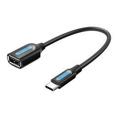 Адаптер OTG USB-C 2.0 «папа» на USB-A «мама» Vention CCSBB, 0.15 м (черный) цена и информация | Адаптеры и USB-hub | hansapost.ee