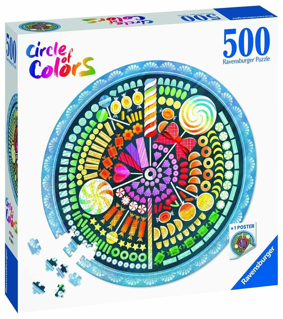 Pusle Ravensburger Colors Candy, 500 tk цена и информация | Pusled lastele ja täiskasvanutele | hansapost.ee