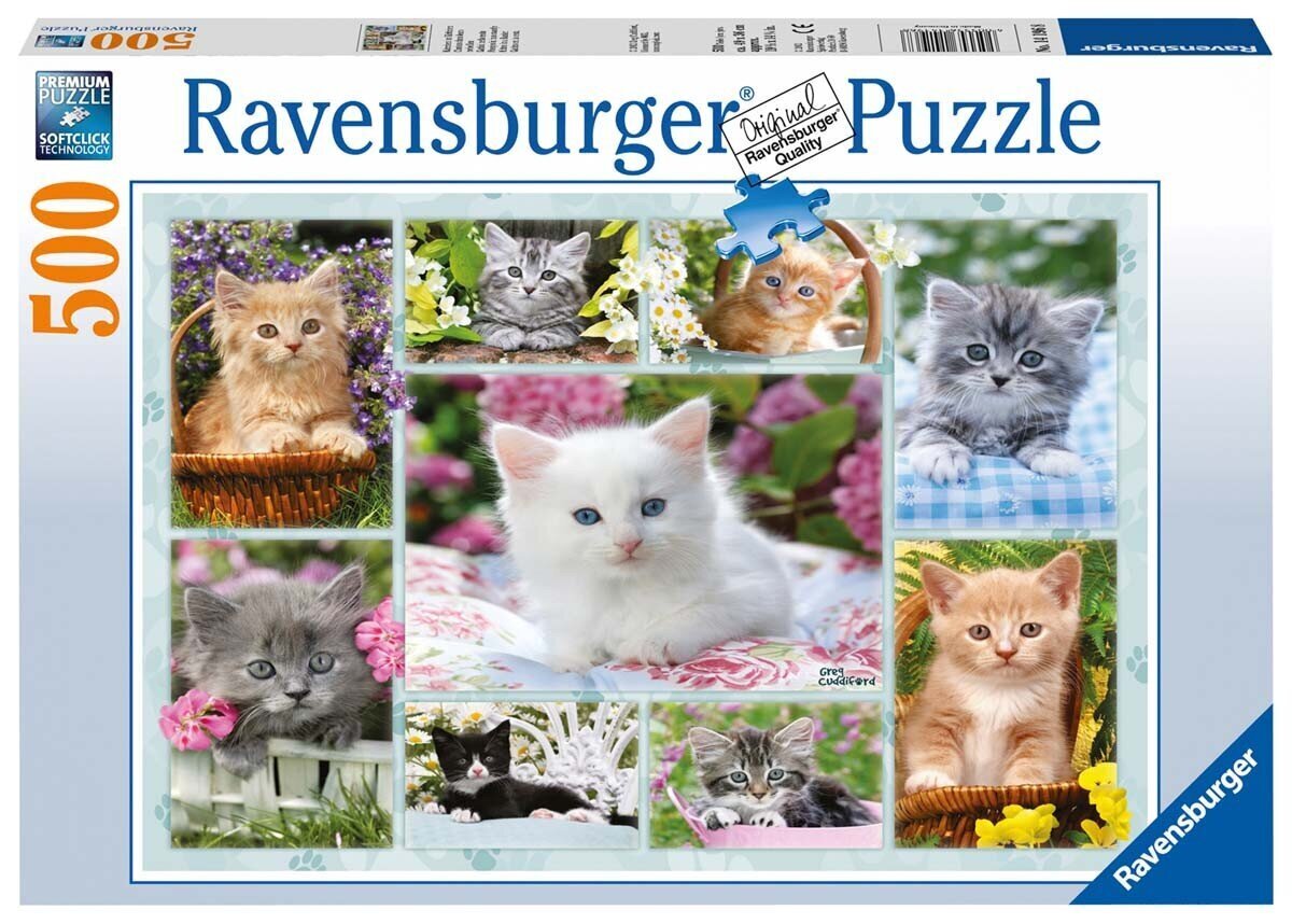 Pusle Ravensburger kassipojad korvis, 14196, 500 tk hind ja info | Pusled lastele ja täiskasvanutele | hansapost.ee