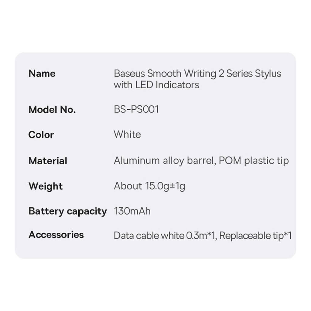 Baseus Smooth Writing 2 SXBC060502 hind ja info | Tahvelarvuti lisatarvikud | hansapost.ee