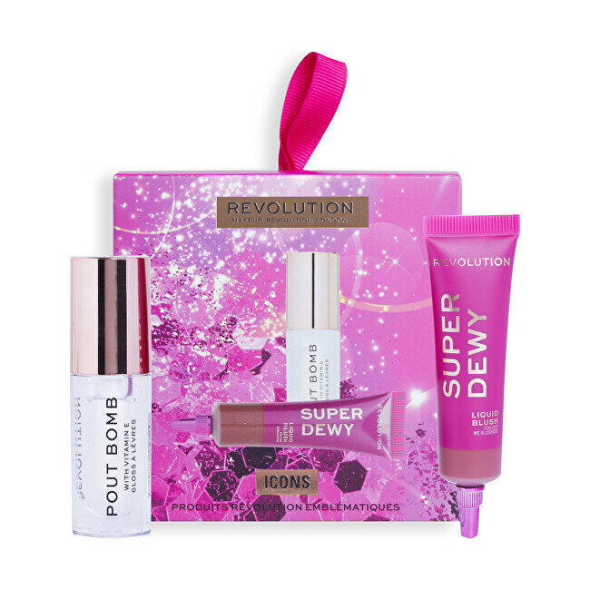 Dekoratiivkosmeetika kinkekomplekt Makeup Revolution Icons Gift Set: huuleläige Glaze Lip Gloss + vedel põsepuna Liquid Blush You Go Me Blushing цена и информация | Päikesepuudrid ja põsepunad | hansapost.ee