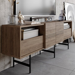 ТВ столик Kalune Design Derin, коричневый/черный цена и информация | Тумбы под телевизор | hansapost.ee
