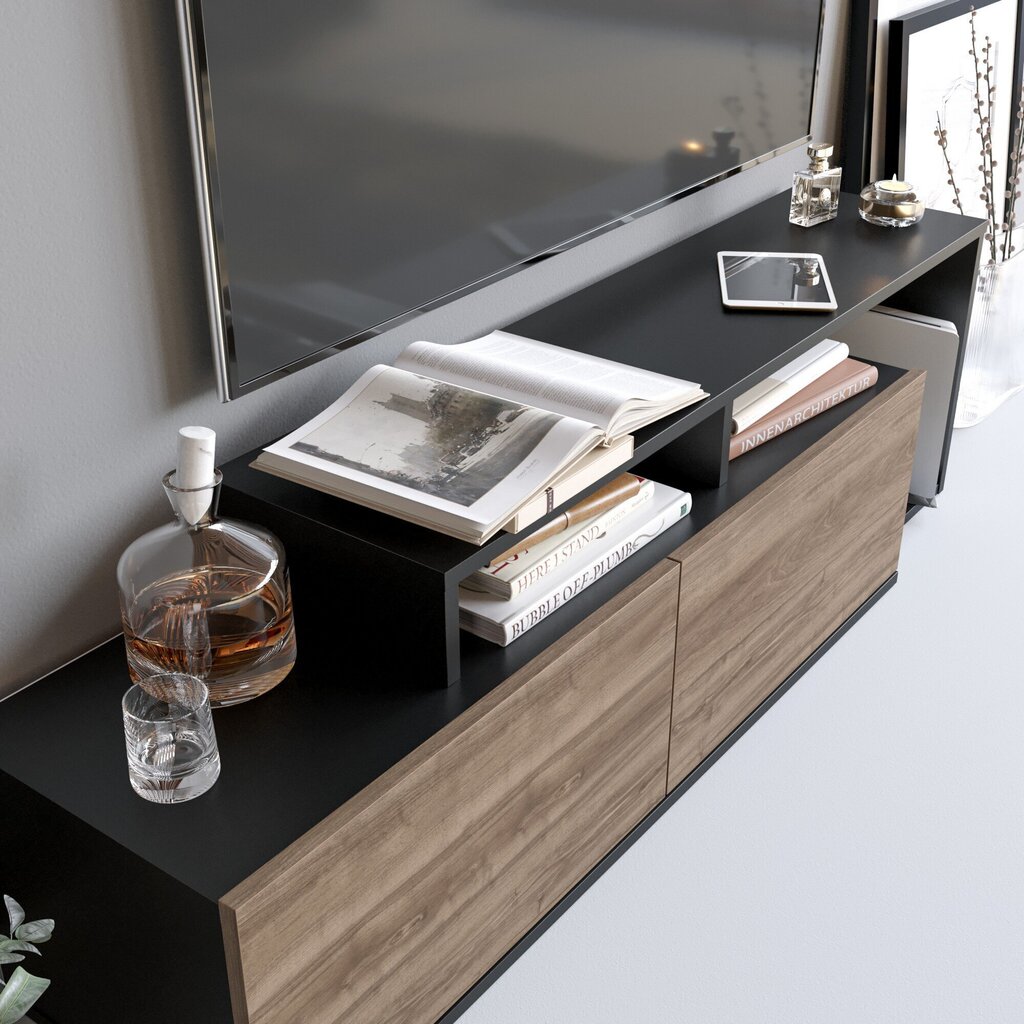 TV-laud Kalune Design Nexera, must / pruun цена и информация | Televiisori alused | hansapost.ee