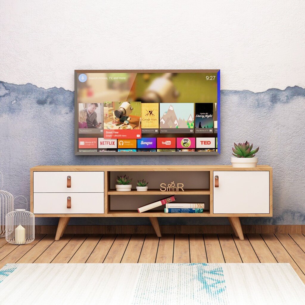 TV laud Kalune Design Lara, pruun/valge цена и информация | Televiisori alused | hansapost.ee