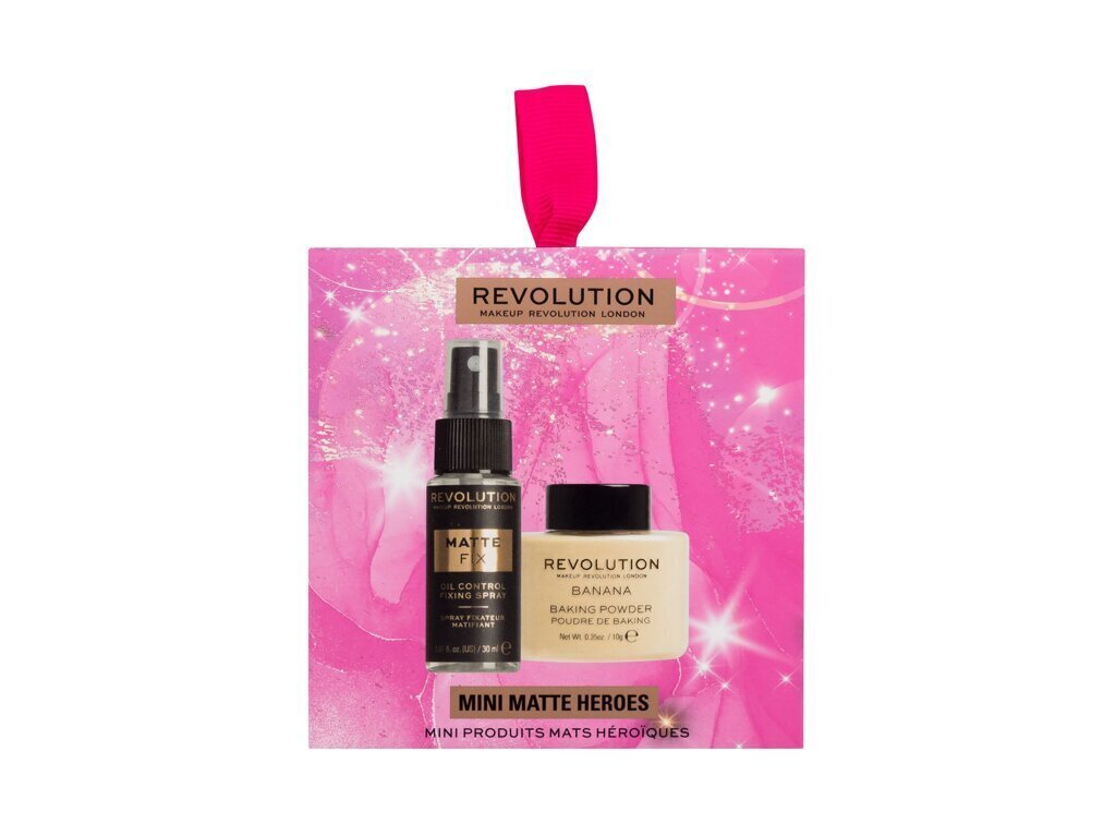 Kosmeetikakomplekt Makeup Revolution London: meigifiksaator, 30 ml + tolmpuuder, 10 g цена и информация | Jumestuskreemid ja puudrid | hansapost.ee