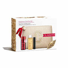 Näohooldustoodete kinkekomplekt Clarins Total Eye Lift Gift Set naistele: silmaümbruskreem Total Eye Lift, 15 ml + meigieemaldusõli Total Clean sing Oil, 50 ml + ripsmetušš Supra Lift & Curl, 3 ml + kosmeetikakott hind ja info | Näokreemid | hansapost.ee