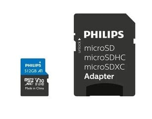 Philips MicroSDXC 512GB Class 10 UHS-I U3 цена и информация | Карты памяти для телефонов | hansapost.ee