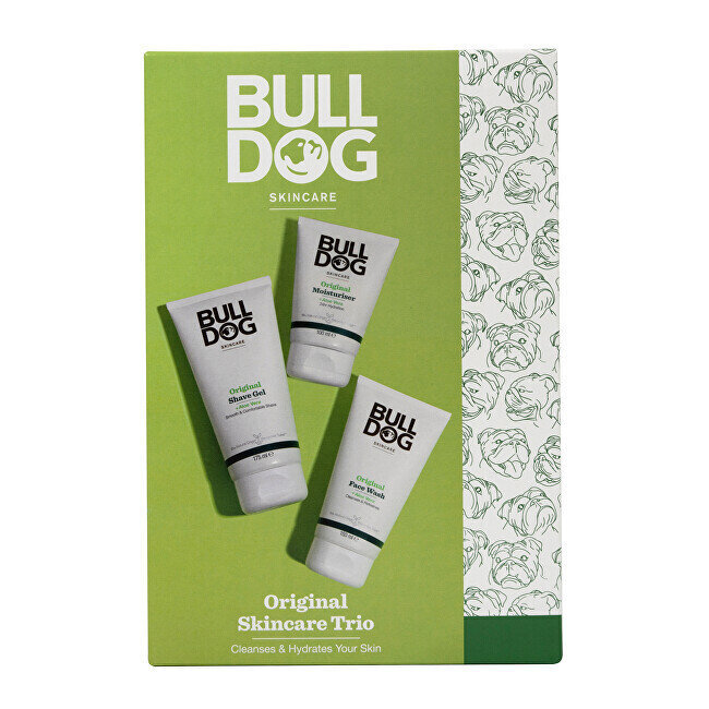 Näohoolduskomplekt Bulldog Original Skincare Trio Set meestele: niisutav kreem, 100 ml + näopesuvahend, 100 ml + habemeajamisgeel, 175 ml цена и информация | Näokreemid | hansapost.ee