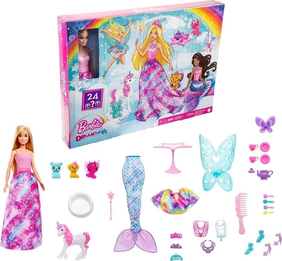 Advendikalender Barbie Dreamtropia цена и информация | Mänguasjad tüdrukutele | hansapost.ee