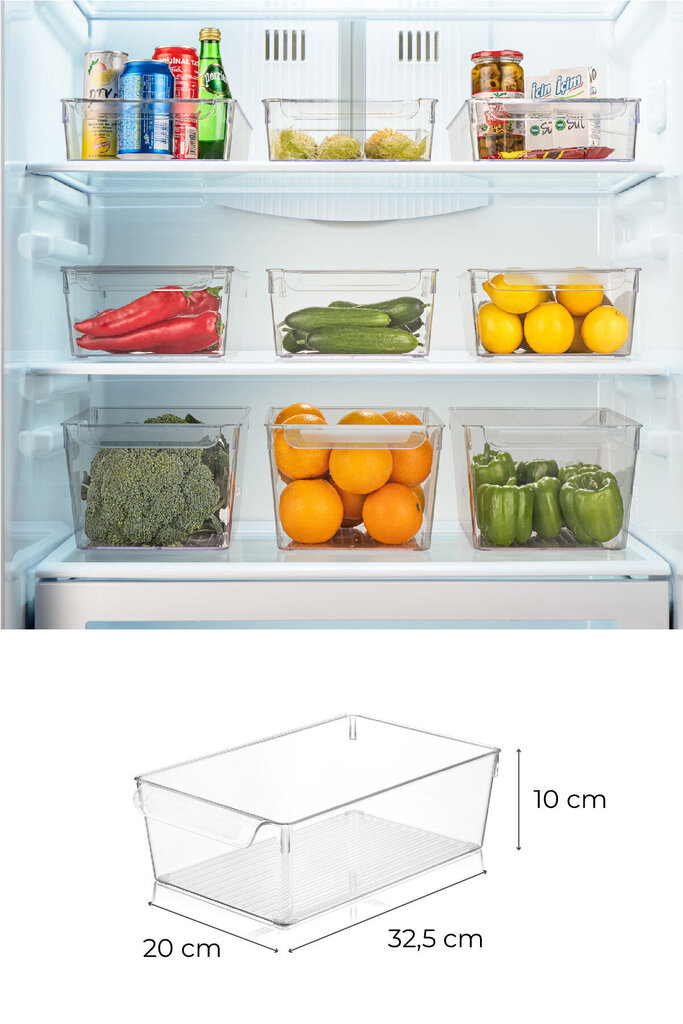 Külmkapi organiseerijate komplekt, 3-osaline цена и информация | Toiduainete säilitusnõud | hansapost.ee