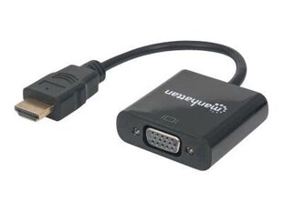 Адаптер Manhattan HDMI на VGA 1080p с питанием USB цена и информация | Адаптеры и USB-hub | hansapost.ee