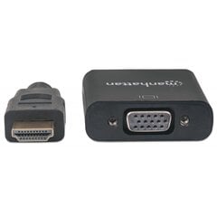 Адаптер Manhattan HDMI на VGA 1080p с питанием USB цена и информация | Адаптеры и USB-hub | hansapost.ee