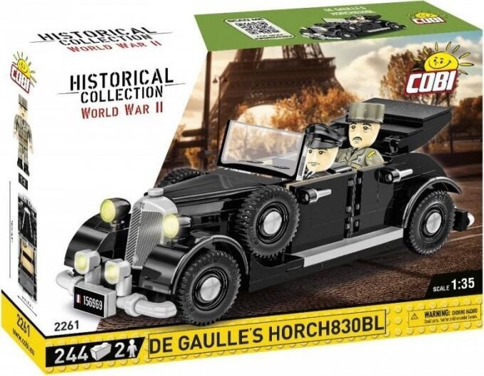 Konstruktorauto Cobi HC WWII De Gaulle's 1936 Horch830BL, 244 o. цена и информация | Klotsid ja konstruktorid | hansapost.ee