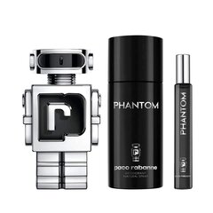 Kosmeetikakomplekt Paco Rabanne Phantom meestele: tualettvesi EDT, 100 ml + deodorant, 150 ml + tualettvesi EDT, 10 ml hind ja info | Parfüümid meestele | hansapost.ee