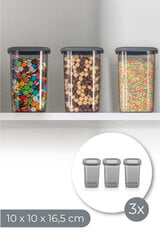 Hermia konteiner puistetoodete jaoks, 1,2 l, 3 tk. hind ja info | Toiduainete säilitusnõud | hansapost.ee
