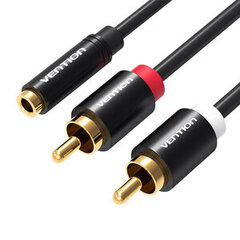 Vention VAB-R01-B200, 3.5mm Female to 2x RCA Male, 2m цена и информация | Кабели и провода | hansapost.ee