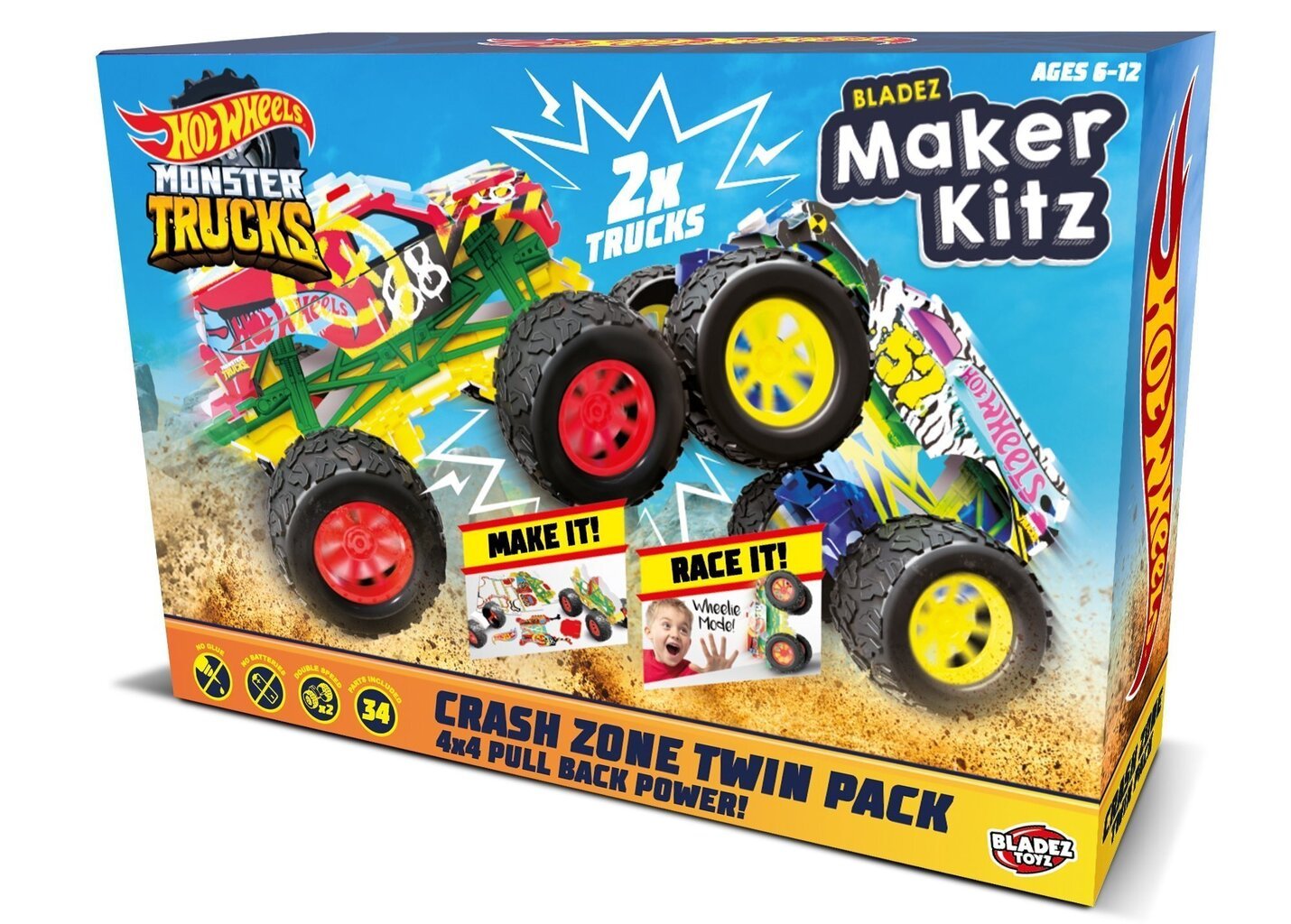 Maker Kitz Bladez Hot Wheels Monster Truck kokkupandav hind ja info | Klotsid ja konstruktorid | hansapost.ee