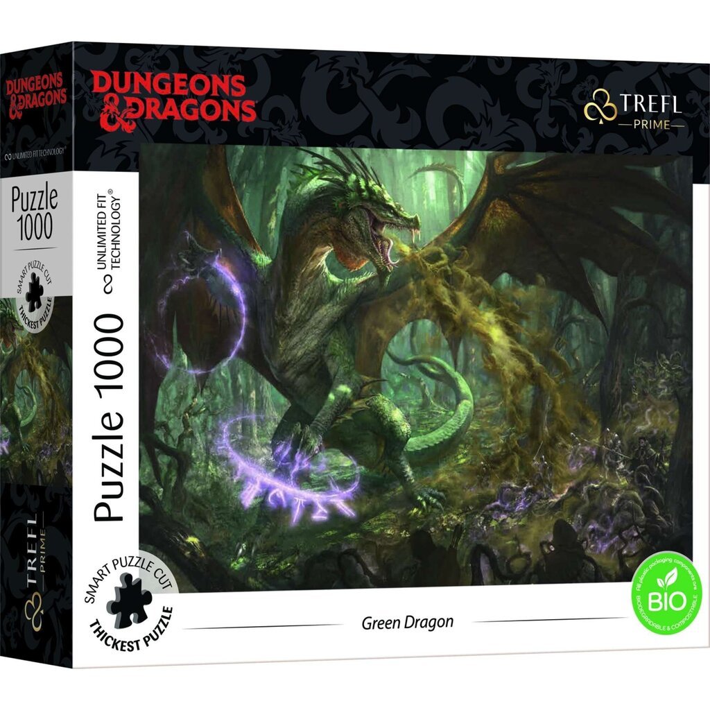 Puzzle Green Dragon Trefl 1000 tk Dungeons & Dragons hind ja info | Pusled lastele ja täiskasvanutele | hansapost.ee