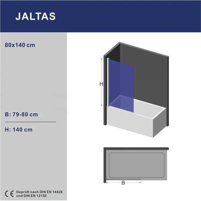 Vannisein Aquabatos Jaltas 80x140 цена и информация | Vannitoa lisatarvikud | hansapost.ee