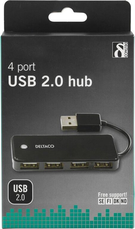 Deltaco UH-480 hind ja info | USB adapterid ja jagajad | hansapost.ee