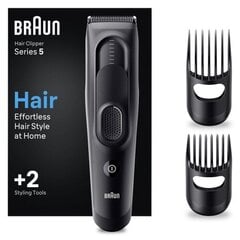 Braun Hair Clipper Series 5 HC5330 Cordless or corded  Number of length steps 17  Matte Black цена и информация | Машинки для стрижки волос | hansapost.ee