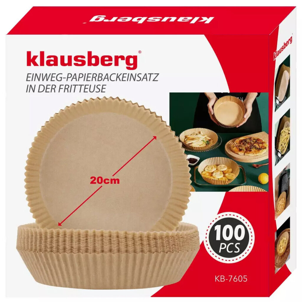 Paber kuumaõhutüürile 20cm Klausberg KB-7605, 100 tk hind ja info | Küpsetusnõud ja tarvikud | hansapost.ee