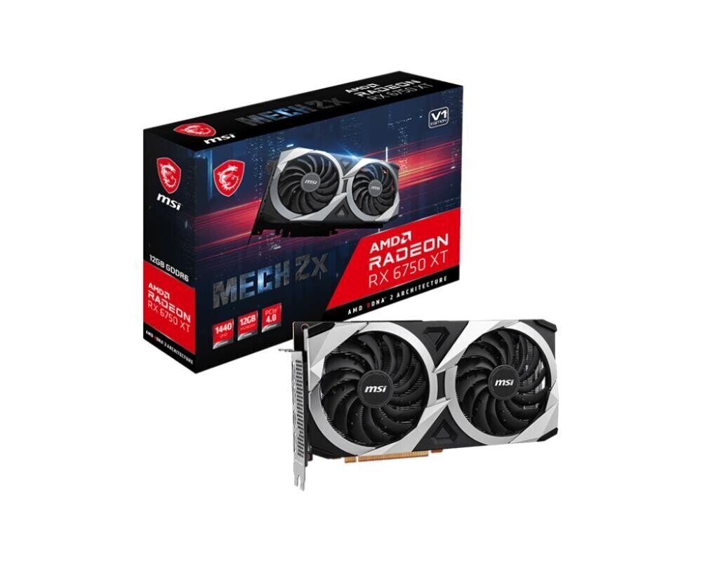 MSI Radeon RX 6750 XT Mech 2X 12G V1 12GB GDDR6 hind ja info | Videokaardid | hansapost.ee