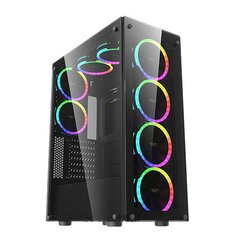 Darkflash Phantom Computer Case + 6 fans (black) цена и информация | Корпус Cooler Master для ПК Elite 500 Midi | hansapost.ee