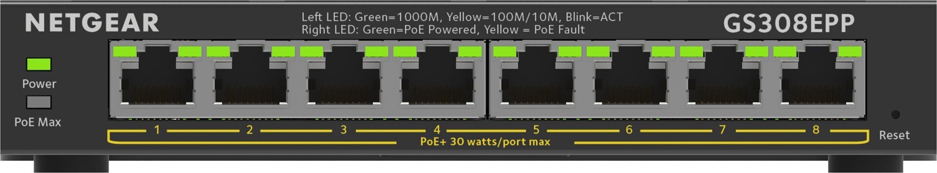 Netgear GS308EPP-100PES hind ja info | Võrgulülitid | hansapost.ee