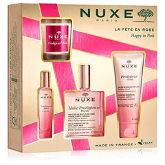 Nuxe Happy In Pink kinkekomplekt naistele: eau de parfum EDP, 15 ml + dušigeel, 100 ml + kehaõli, 100 ml + lõhnaküünal, 70 g hind ja info | Parfüümid naistele | hansapost.ee