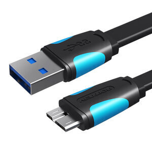 Vention VAS-A12-B100, Flat USB 3.0 A to Micro-B, 1m hind ja info | Juhtmed ja kaablid | hansapost.ee