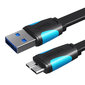 Vention VAS-A12-B050, Flat USB 3.0 A to Micro-B, 0.5m цена и информация | Juhtmed ja kaablid | hansapost.ee
