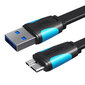 Vention VAS-A12-B025, Flat USB 3.0 A to Micro-B, 0.25m цена и информация | Juhtmed ja kaablid | hansapost.ee