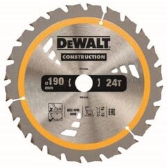 Saeketas DeWalt 190x30mmx24z - DT1944 цена и информация | Пилы, циркулярные станки | hansapost.ee