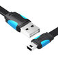 Vention VAS-A14-B050, Flat USB 2.0 A to Mini 5-pin cable 0.5m цена и информация | Juhtmed ja kaablid | hansapost.ee