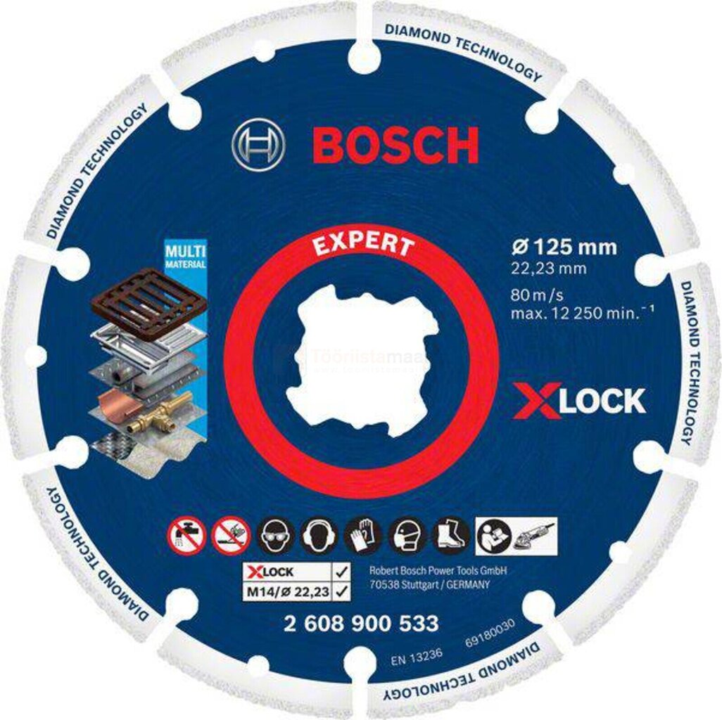 Lõikeketas Bosch EXPERT Diamond Metal Wheel X-LOCK 125 × 22,23 mm цена и информация | Käsitööriistad | hansapost.ee