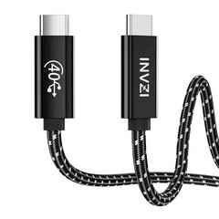 INVZI Кабель USB-C / USB4.0 Gen3 240 Вт 40 Гбит/с, 1 м (черный) цена и информация | Borofone 43757-uniw | hansapost.ee