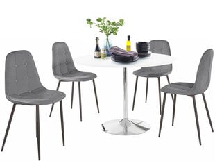 Комплект мебели для столовой Notio Living Terri/Lamar, белый/серый цена и информация | Комплекты мебели для столовой | hansapost.ee