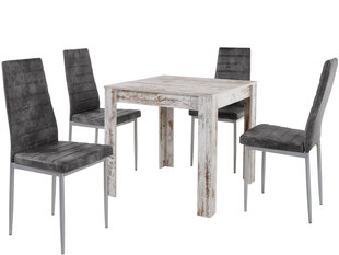 Комплект столовой мебели Notio Living Lori 80/Kota, старинный белый/серый // размеры стульев не указаны цена и информация | Комплекты мебели для столовой | hansapost.ee