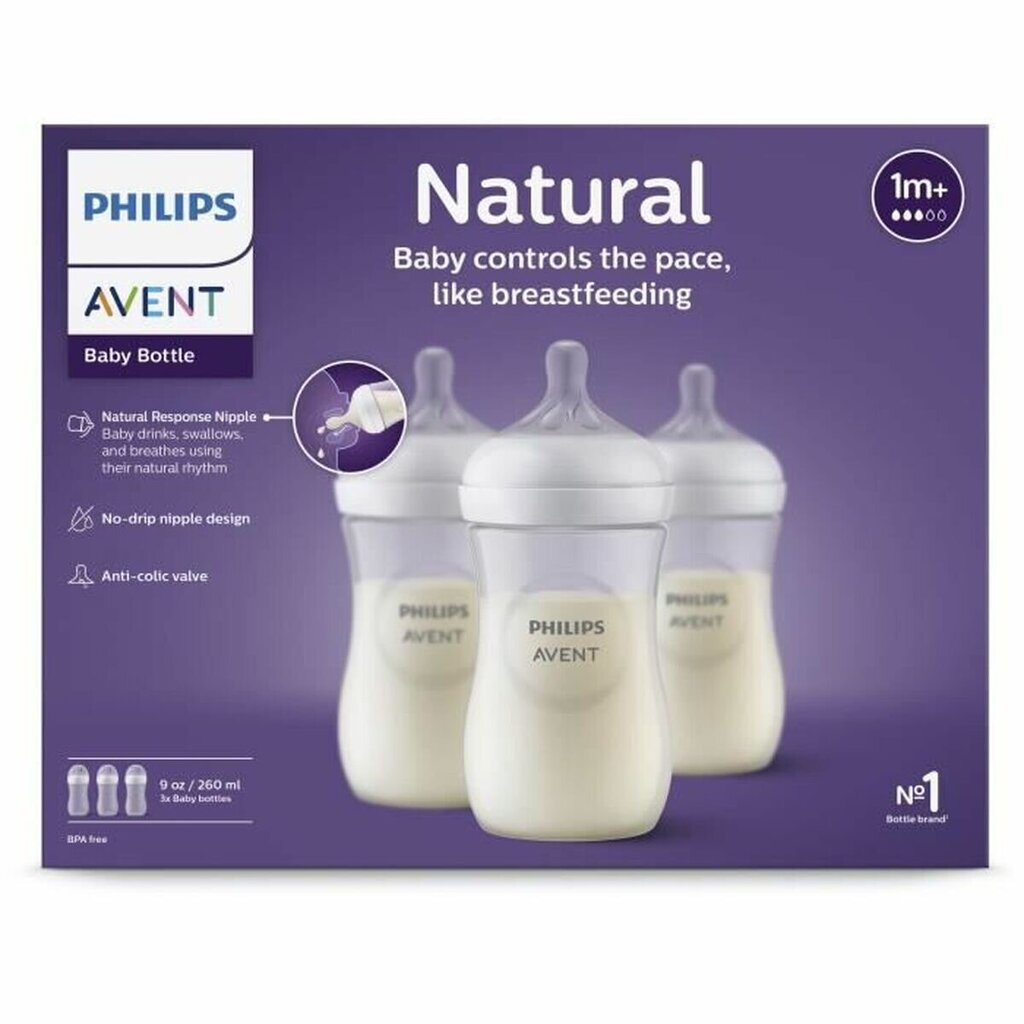 Lutipudelite komplekt Philips SCY903/03, 260 ml, 3 tk. hind ja info | Lutipudelid ja tarvikud | hansapost.ee