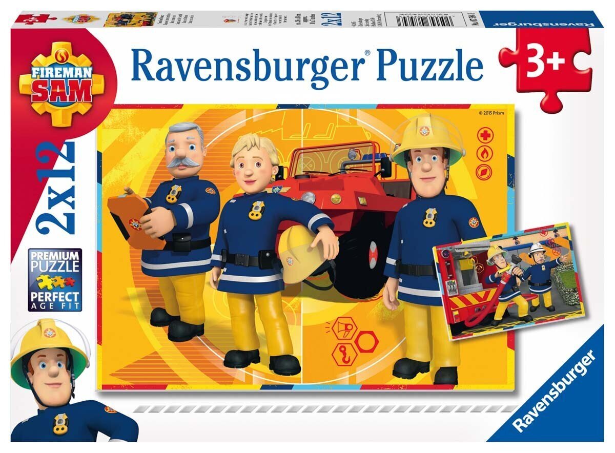 Pusle Ravensburger Fireman Sam 2x12 tk hind ja info | Pusled lastele ja täiskasvanutele | hansapost.ee