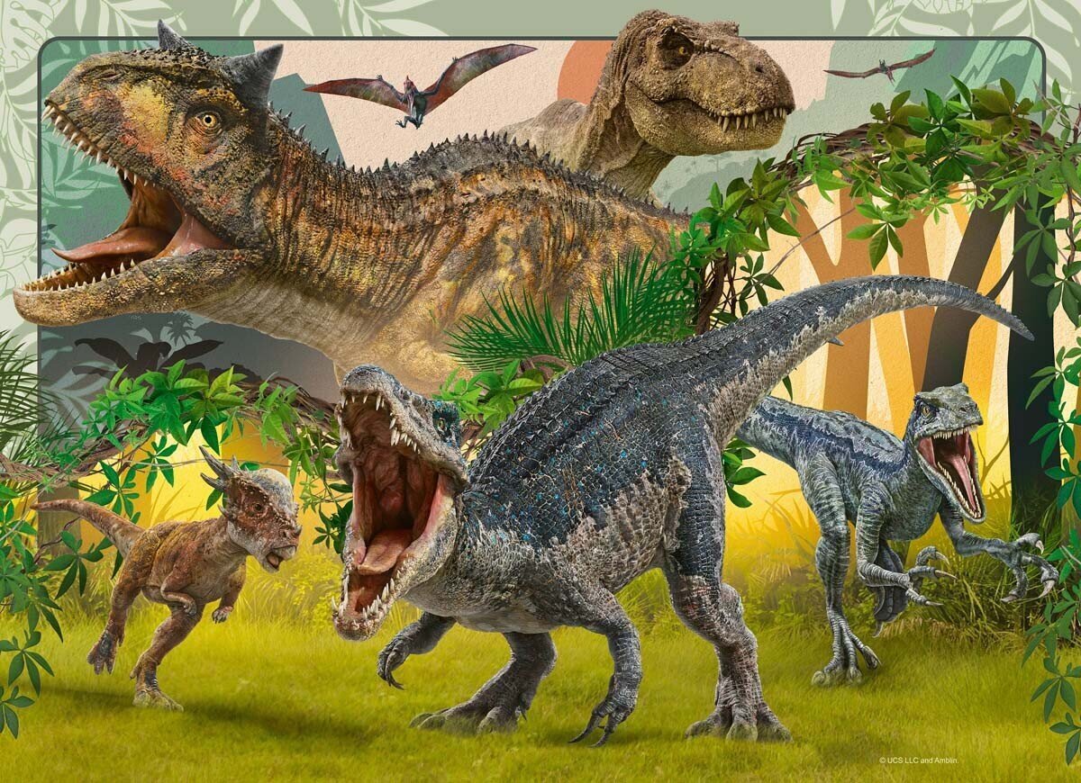 Pusle Ravensburger Jurassic World Bufper, 5619, 4x100 tk hind ja info | Pusled lastele ja täiskasvanutele | hansapost.ee