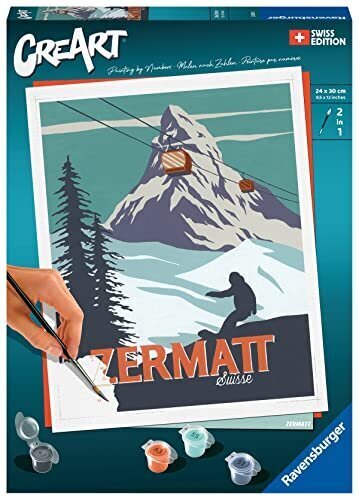 Maal numbrite järgi Ravensburger Zermatt, 24 x 30 cm цена и информация | Maalimiskomplektid numbrite järgi | hansapost.ee