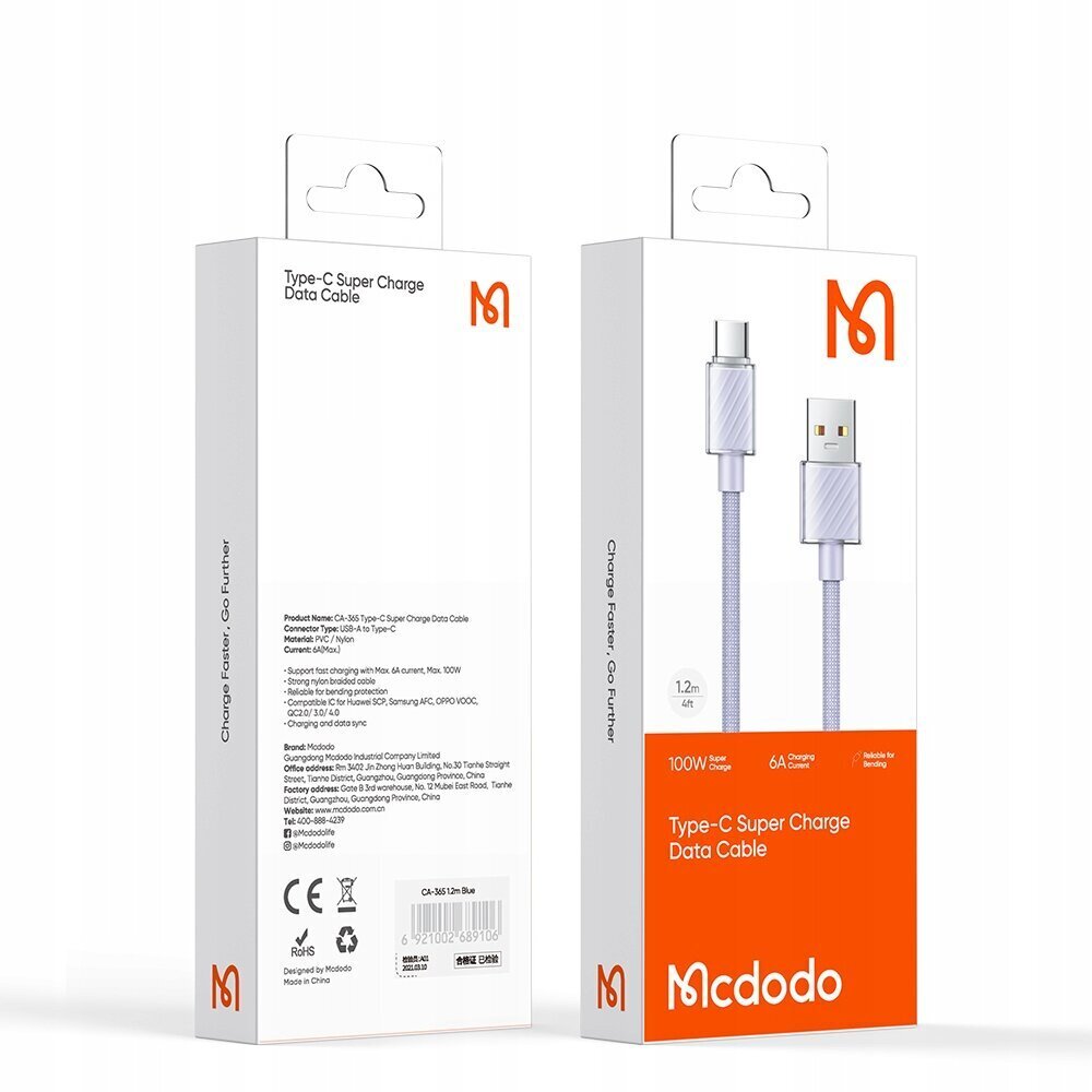 McDodo Data Cable hind ja info | Mobiiltelefonide kaablid | hansapost.ee