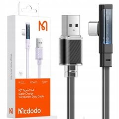 Кабель USB-C, угловой, мощный, сверхбыстрый, Mcdodo, 100 Вт, 1,8 м, черный цена и информация | Borofone 43757-uniw | hansapost.ee