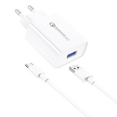 Foneng Сетевое зарядное устройство Foneng EU13 + кабель USB-USB-C, 3A (белый) цена и информация | Зарядные устройства для телефонов | hansapost.ee