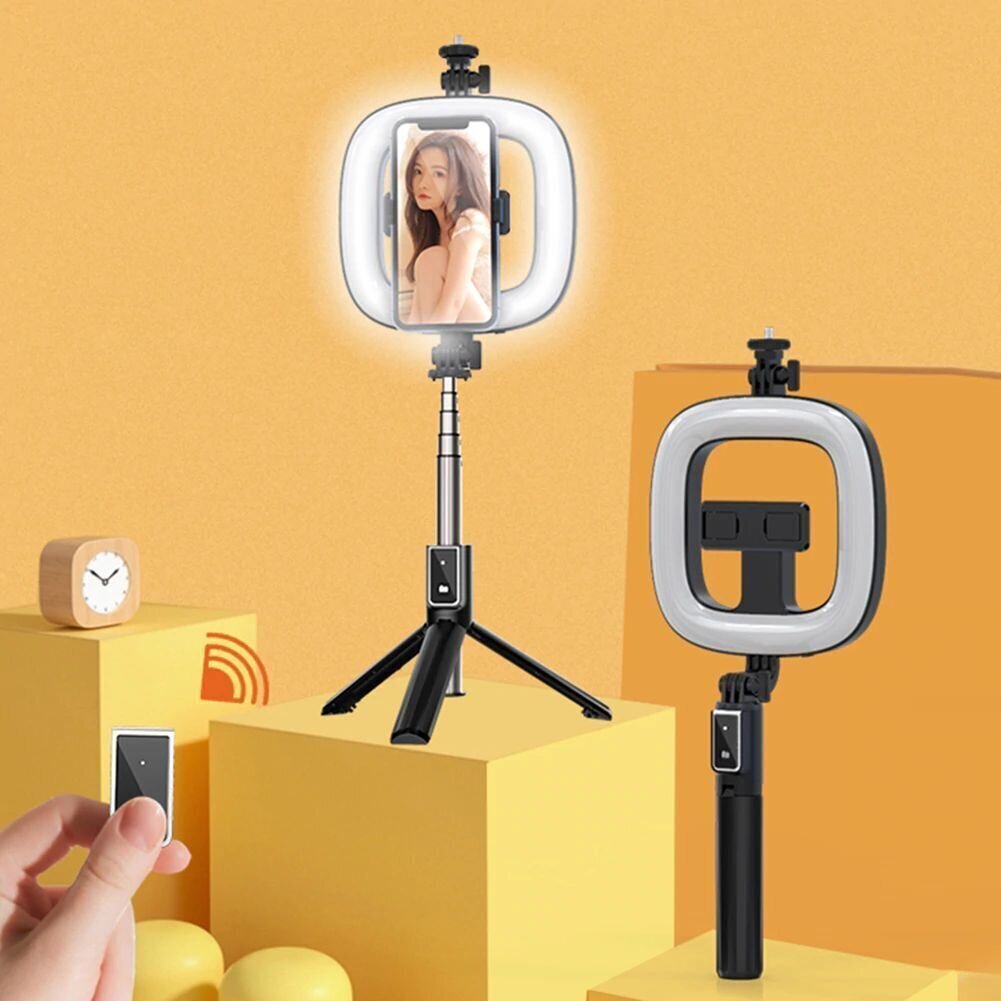 Selfie Stick - eemaldatava bluetooth-puldi, statiivi ja rõngaslambiga - P40D-3 must hind ja info | Selfie pulgad | hansapost.ee