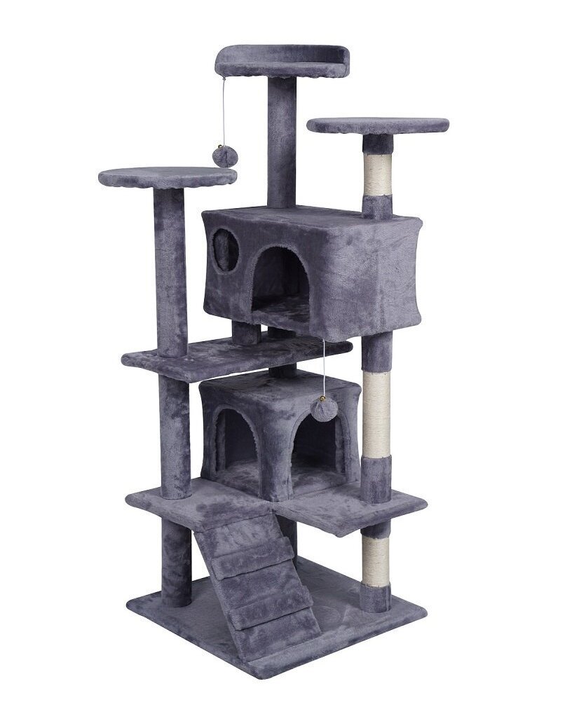 Kraapimispost kassidele Katido, 130 cm, hall hind ja info | Kraapimispuud kassidele | hansapost.ee